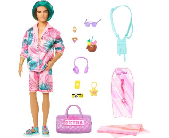 Lalka Barbie Mattel Barbie Extra Fly Ken Plażowa w podróży HNP86