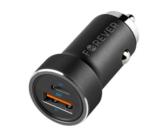 Forever CC-06 USB-C / USB Автомобильное Зарядное Устройство + USB-C - USB-C Кабель