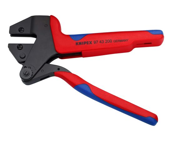 KNIPEX crimping system pliers 97 43 200, crimping pliers (red/blue, without crimping inserts, in a case)