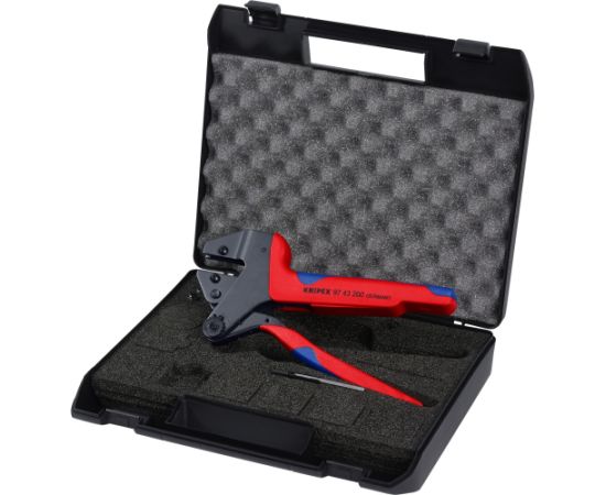 KNIPEX crimping system pliers 97 43 200, crimping pliers (red/blue, without crimping inserts, in a case)