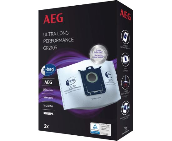 Auduma putekļu maisiņš AEG 42076OS; SBAG Ultra Long GR210S; 3 gab.