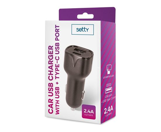 Setty USB / USB-C Автомобильное Зарядное Устройство