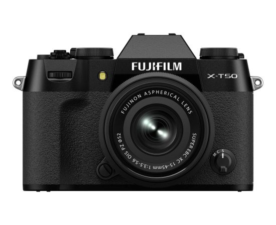 Fujifilm X-T50 + XC 15–45 mm MILC 40,2 MP X-Trans CMOS 5 HR 7728 x 5152 pikseļi, melns