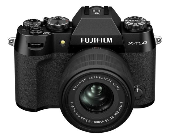 Fujifilm X-T50 + XC 15–45 mm MILC 40,2 MP X-Trans CMOS 5 HR 7728 x 5152 pikseļi, melns