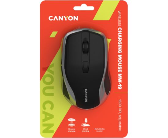 CANYON mouse MW-19  Wireless Charge Black Silver