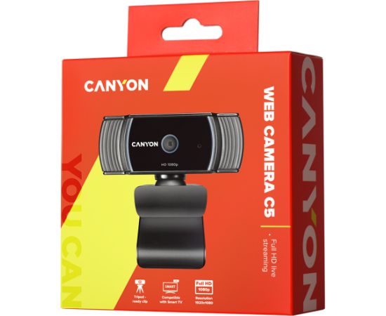 CANYON webcam C5 Full HD 1080p Auto Focus Black