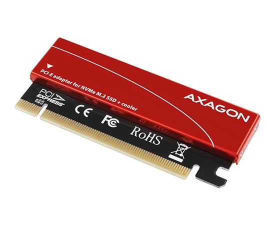 AXAGON PCEM2-S PCI-E 3.0 16x - M.2 SSD NVMe, up to 80mm SSD, low profile, cooler