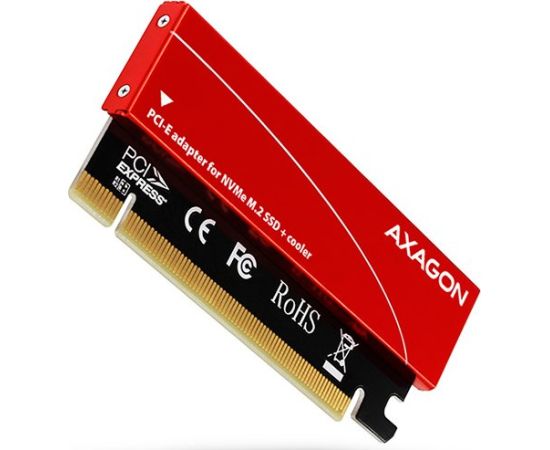 AXAGON PCEM2-S PCI-E 3.0 16x - M.2 SSD NVMe, up to 80mm SSD, low profile, cooler