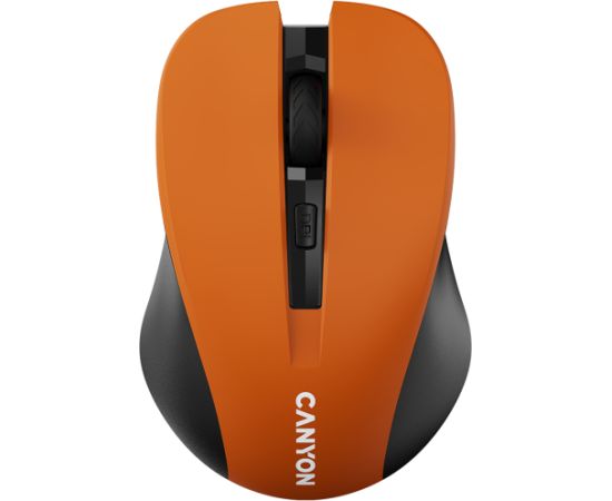 CNE-CMSW1O CANYON мышь, цвет - оранжевый, беспроводная 2.4 Гц, DPI 800/1000/1200 DPI, 3 кнопки и колесо прокрутки, прорезиненное покрытие