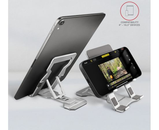 Axagon STND-M PHONE / TABLET STANDAluminum stand for 4“ – 10.5“ phones and tablets. Five adjustable positions.