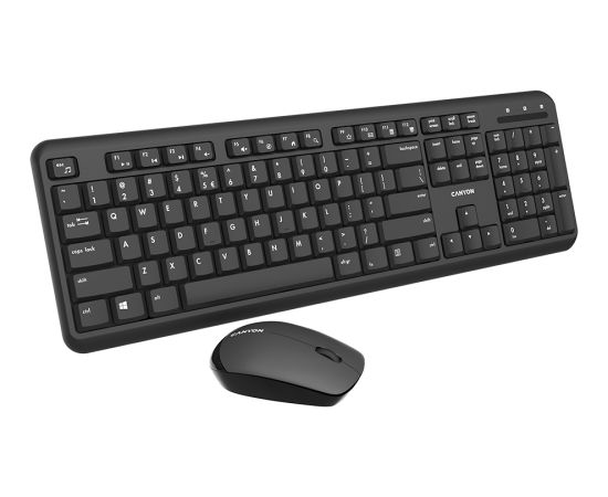 CANYON SET-W20, Wireless combo set,Wireless keyboard with Silent switches,104 keys, UK&US 2 in 1 layout,optical 3D Wireless mice 100DPI black