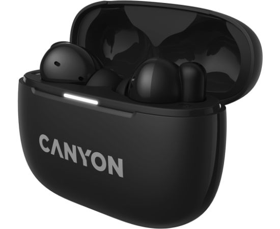 CANYON OnGo TWS-10 ANC+ENC, Bluetooth Headset, microphone, BT v5.3 BT8922F, Frequence Response:20Hz-20kHz, battery Earbud 40mAh*2+Charging case 500mAH, type-C cable length 24cm,size 63.97*47.47*26.5mm 42.5g, Black