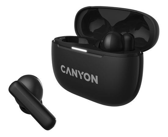 CANYON OnGo TWS-10 ANC+ENC, Bluetooth Headset, microphone, BT v5.3 BT8922F, Frequence Response:20Hz-20kHz, battery Earbud 40mAh*2+Charging case 500mAH, type-C cable length 24cm,size 63.97*47.47*26.5mm 42.5g, Black