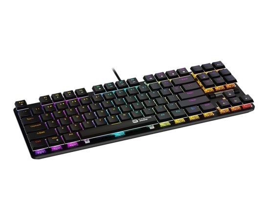 CANYON Cometstrike GK-50, 87keys Mechanical keyboard, 50million times life, GTMX red switch, RGB backlight, 20 modes, 1.8m PVC cable, metal material + ABS, US layout, size: 354*126*26.6mm, weight:624g, black