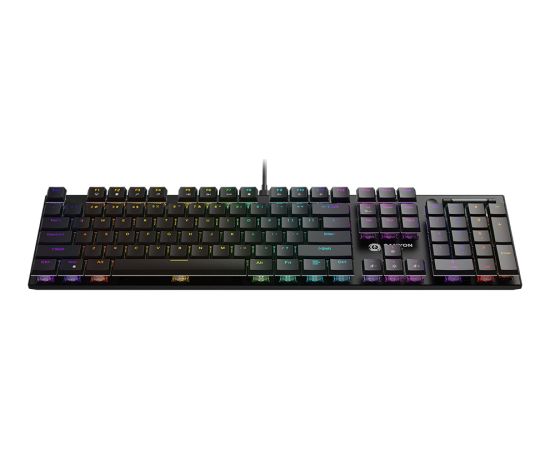 CANYON Cometstrike GK-55, 104keys Mechanical keyboard, 50million times life, GTMX red switch, RGB backlight, 18 modes, 1.8m PVC cable, metal material + ABS, US layout, size: 436*126*26.6mm, weight:820g, black