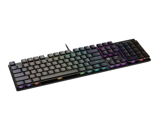 CANYON Cometstrike GK-55, 104keys Mechanical keyboard, 50million times life, GTMX red switch, RGB backlight, 18 modes, 1.8m PVC cable, metal material + ABS, US layout, size: 436*126*26.6mm, weight:820g, black