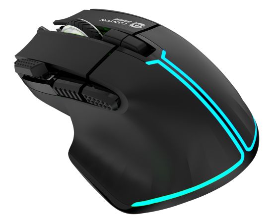 CANYON Fortnax GM-636, 9keys Gaming wired mouse,Sunplus 6662, DPI up to 20000, Huano 5million switch, RGB lighting effects, 1.65M braided cable, ABS material. size: 113*83*45mm, weight: 102g, Black