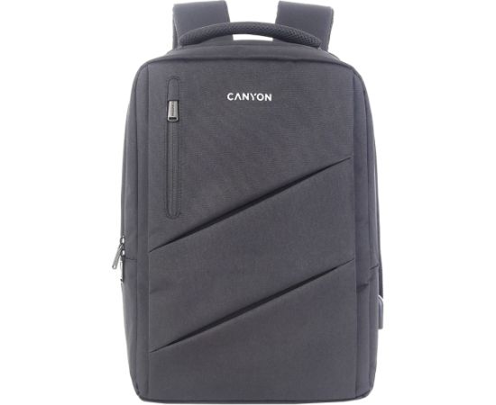 CANYON BPE-5, Laptop backpack for 15.6 inchProduct spec/size(mm): 400MM x300MM x 120MM(+60MM)Grey, Canyon LogoEXTERIOR materials:100% PolyesterInner materials:100% Polyestermax weigh