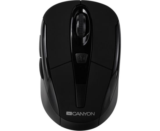 CANYON MSO-W6, 2.4GHz wireless optical mouse with 6 buttons, DPI 800/1200/1600, Black, 92*55*35mm, 0.054kg