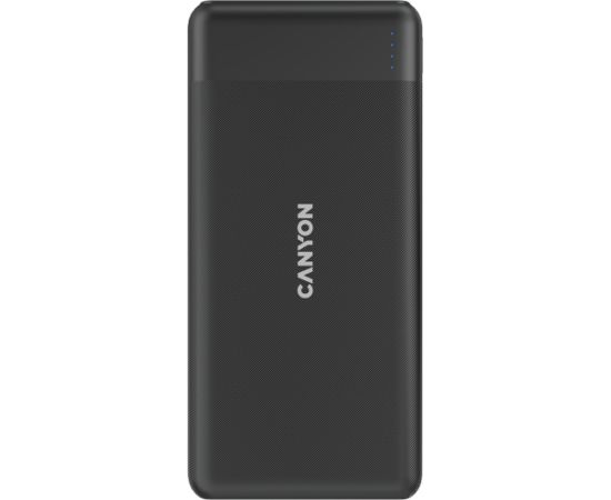 CANYON PB-109, Power bank 10000mAh Li-poly battery, Input Lightning &Type C  : 5V/2A, 9V/2A PD 18W(Max), Output Type C 5V/3A,9V/2.2A,12V/1.5A 20W,  Output USB A:5V3A,9V2A,12V1.5A,18W quick charging cable 0.3m, 144*68*16mm, 0.24kg, Black