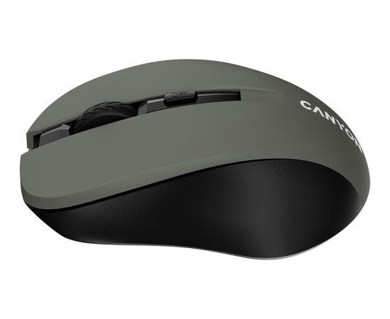 CNE-CMSW1G CANYON мышь, цвет - серый, беспроводная 2.4 Гц, DPI 800/1000/1200 DPI, 3 кнопки и колесо прокрутки, прорезиненное покрытие