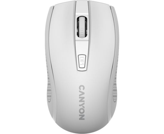 CANYON MW-7, 2.4Ghz wireless mouse, 6 buttons, DPI 800/1200/1600, with 1 AA battery ,size 110*60*37mm,58g,white