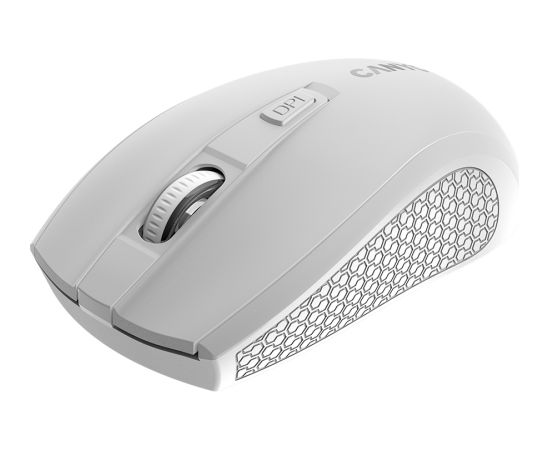 CANYON MW-7, 2.4Ghz wireless mouse, 6 buttons, DPI 800/1200/1600, with 1 AA battery ,size 110*60*37mm,58g,white