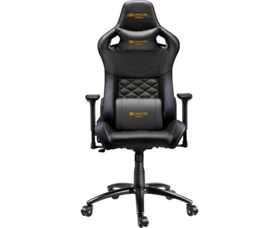 CANYON Nightfall GС-7, Gaming chair, PU leather, Cold molded foam, Metal Frame, Top gun mechanism, 90-160 dgree, 3D armrest, Class 4 gas lift, metal base ,60mm Nylon Castor, black and orange stitching