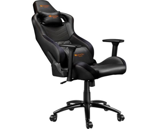 CANYON Nightfall GС-7, Gaming chair, PU leather, Cold molded foam, Metal Frame, Top gun mechanism, 90-160 dgree, 3D armrest, Class 4 gas lift, metal base ,60mm Nylon Castor, black and orange stitching