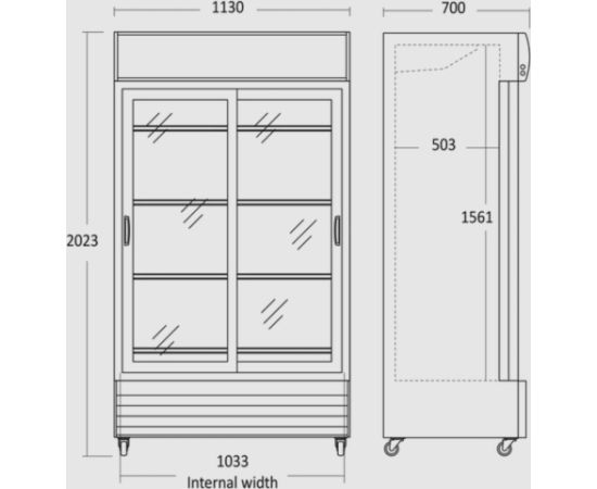 Showcase refrigerator Scandomestic SD1002BSLE