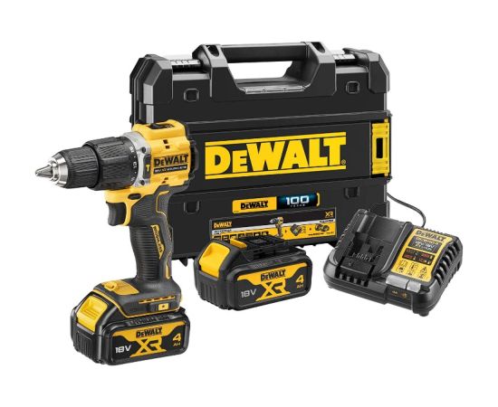 Akumulatora triecienurbjmašīna-skrūvgriezis DeWalt DCD100YM2T-QW; 18 V; 2x4,0 Ah akum.