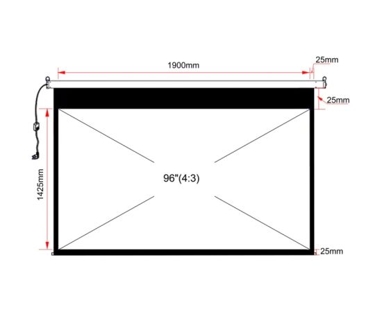 ART ELECTRIC SCREEN 96inch 146x195cm with remote control EA-96 4:3