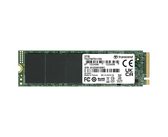 TRANSCEND 2TB SSD internal M.2 2280 PCIe Gen3x4 NVMe TLC DRAM-less