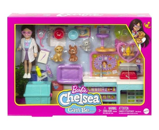 Mattel Lalka Barbie Barbie Chelsea Zestaw Weterynarz HGT12