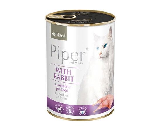 Dolina Noteci Piper Animals Sterilised with rabbit - wet cat food - 400g