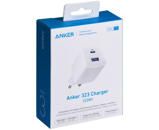 Ładowarka Anker 323 33W 1x USB-A 1x USB-C biały