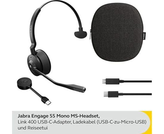 Jabra Engage 55 MS, headset (black, USB-A, mono)