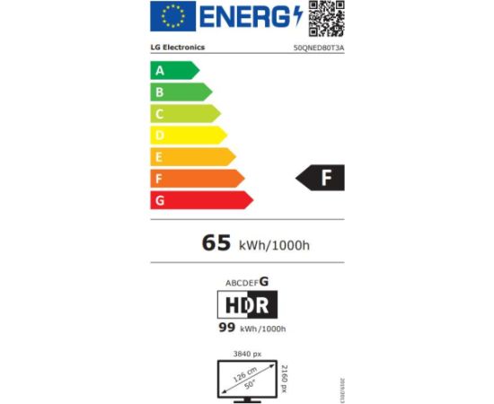TV Set LG 50QNED80T3A 50" 4K/Smart 3840x2160 webOS
