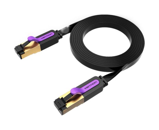 Flat Network Cable UTP CAT7 Vention ICABN RJ45 Ethernet 10Gbps 15m Black