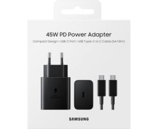 Samsung PD 45W Type-C Wall Charger (with cable) new Black