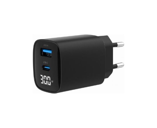 CHARGER USB 30W 2PORT/TA-UC-PDQC30LCD-BK-01 GEMBIRD