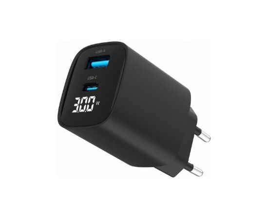 CHARGER USB 30W 2PORT/TA-UC-PDQC30LCD-BK-01 GEMBIRD