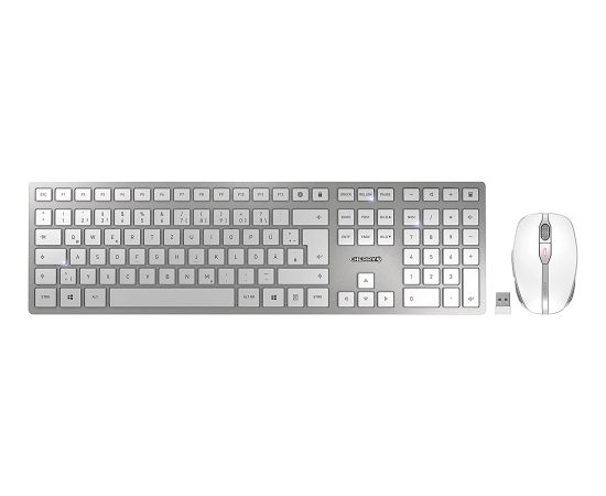 DE layout - CHERRY DW 9100 SLIM, desktop set (white/silver, SX scissor technology)