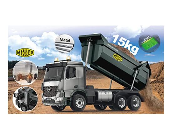 Jamara Dump truck Mercedes-Benz Arocs Metal Meiller, toy wehicle (silver/black, 1:20)