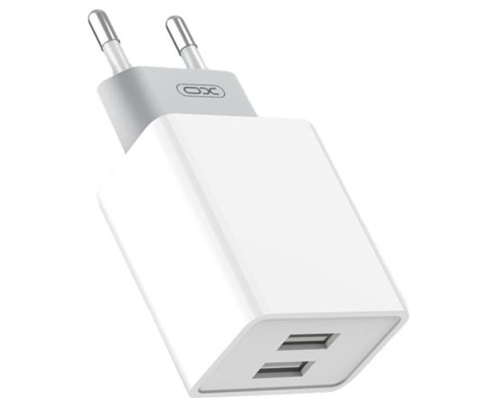 Wall charger XO L65, 2x USB + USB cable (white)