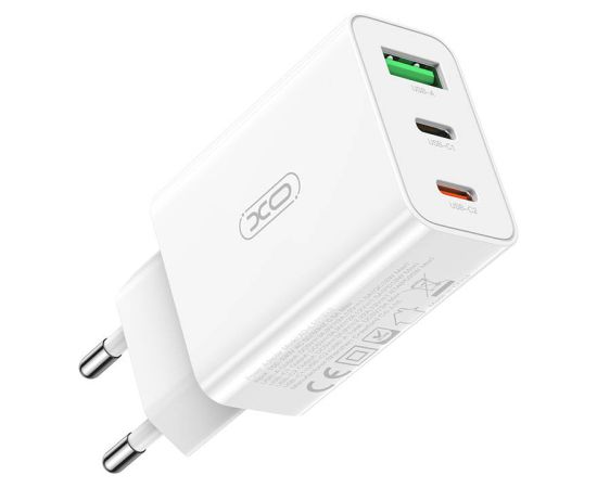 Wall charger XO L101, USB + 2x USB-C, PD 20W (white)