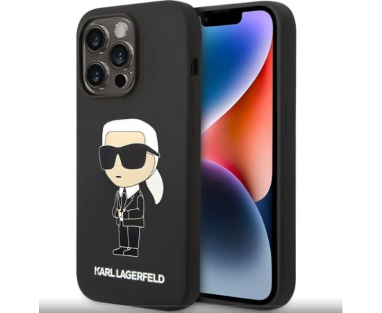 Karl Lagerfeld Apple  iPhone 15 Pro Liquid Silicone Ikonik NFT Case Black