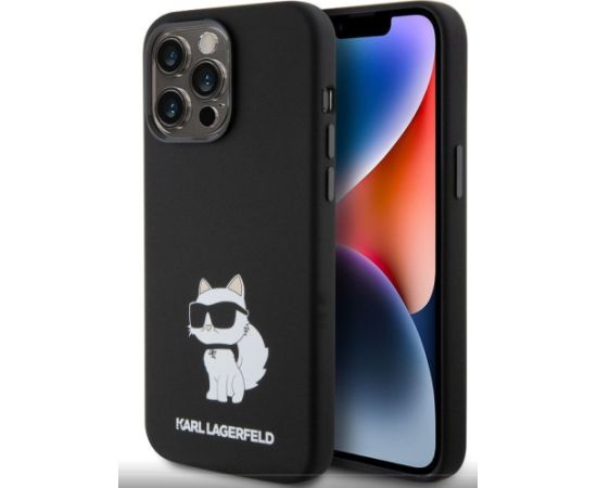 Karl Lagerfeld Apple  iPhone 15 Pro Max Liquid Silicone Choupette NFT Case Black