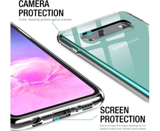 Fusion Ultra Back Case 0.3 mm Izturīgs Silikona Aizsargapvalks Priekš Samsung G970 Galaxy S10e Caurspīdīgs