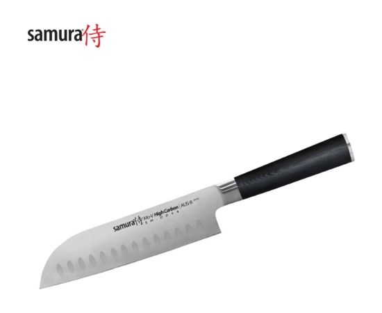 Samura MO-V Кухонный нож Santoku 7"/180mm из AUS 8 Японской стали 59 HRC